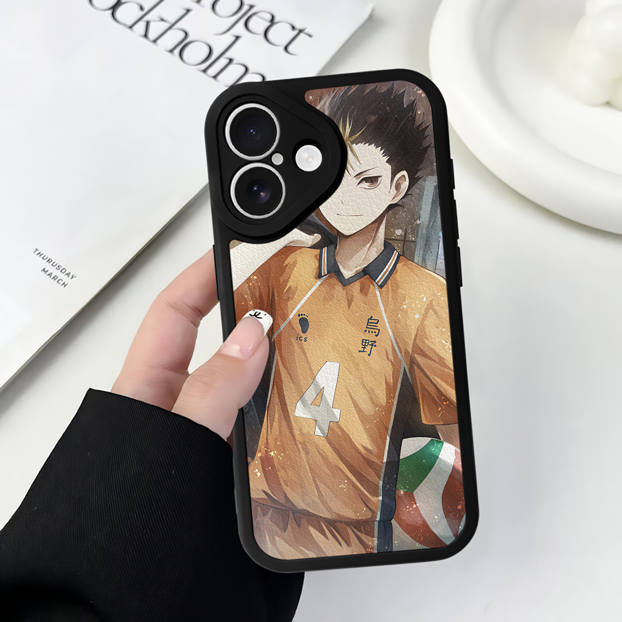 （画像用） ハイキュー!! Haikyu!! 【iPhone 16シリーズ対応】シリコンスマホケース（レザー調） 材質：シリコン